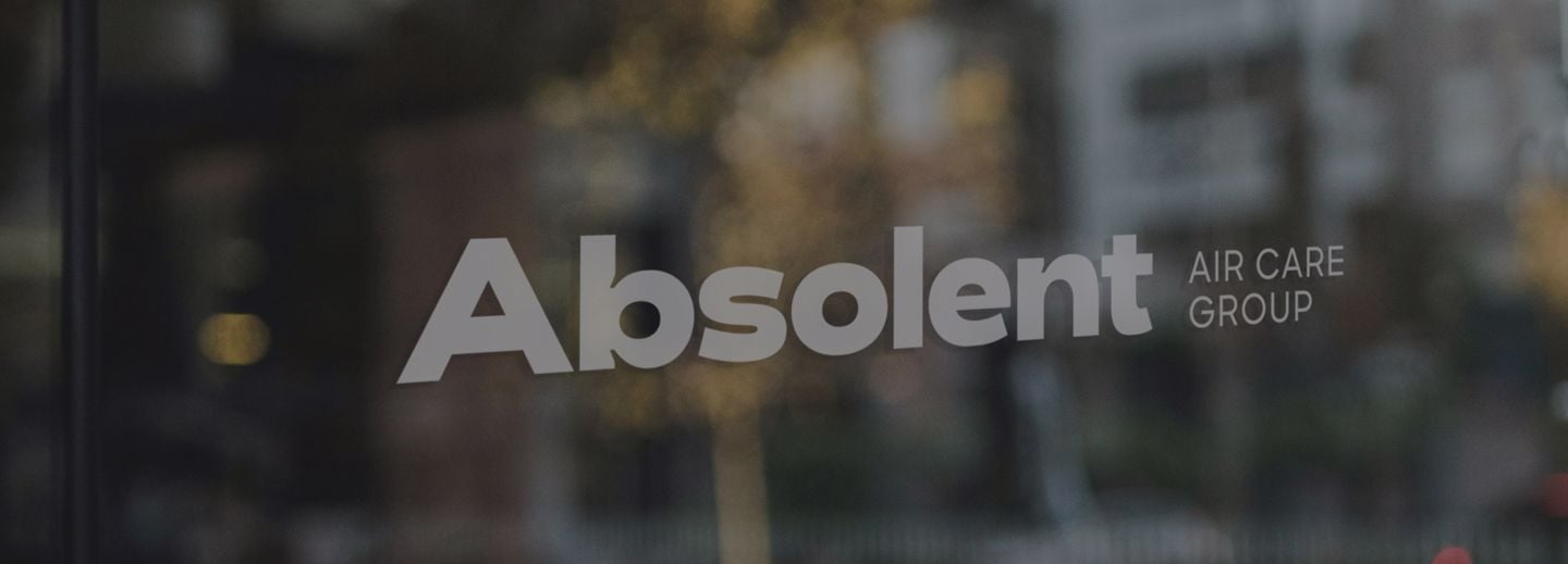 Absolent logotype on window